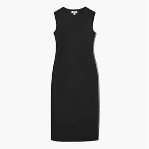 COS Slim-Fit Scuba Midi‎ Dress Sleeveless Black Size Large
